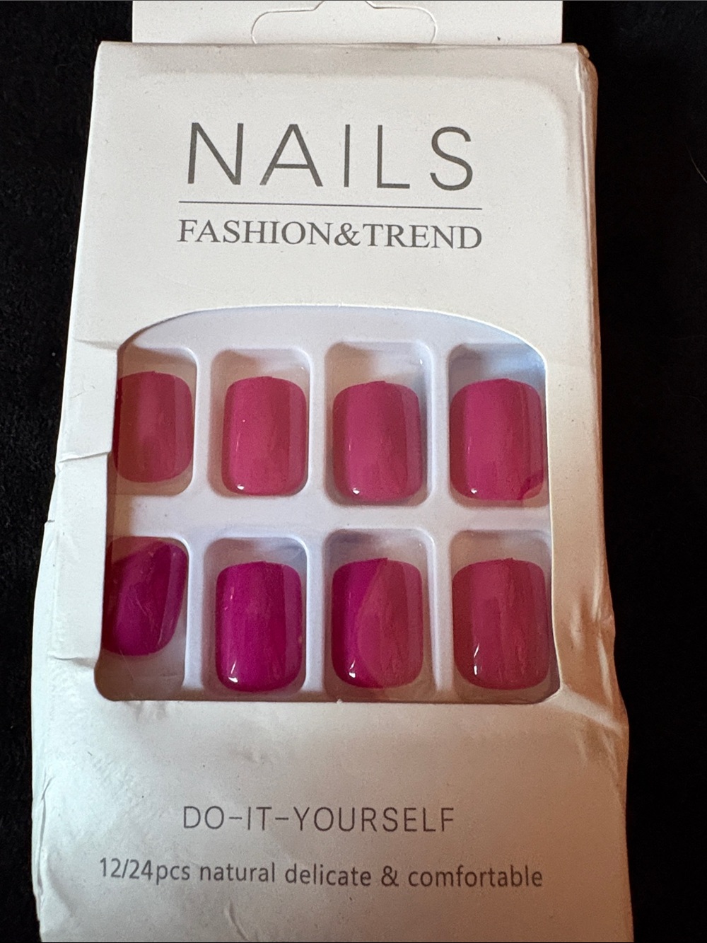 Pink Press-On Nails Short Pink Square